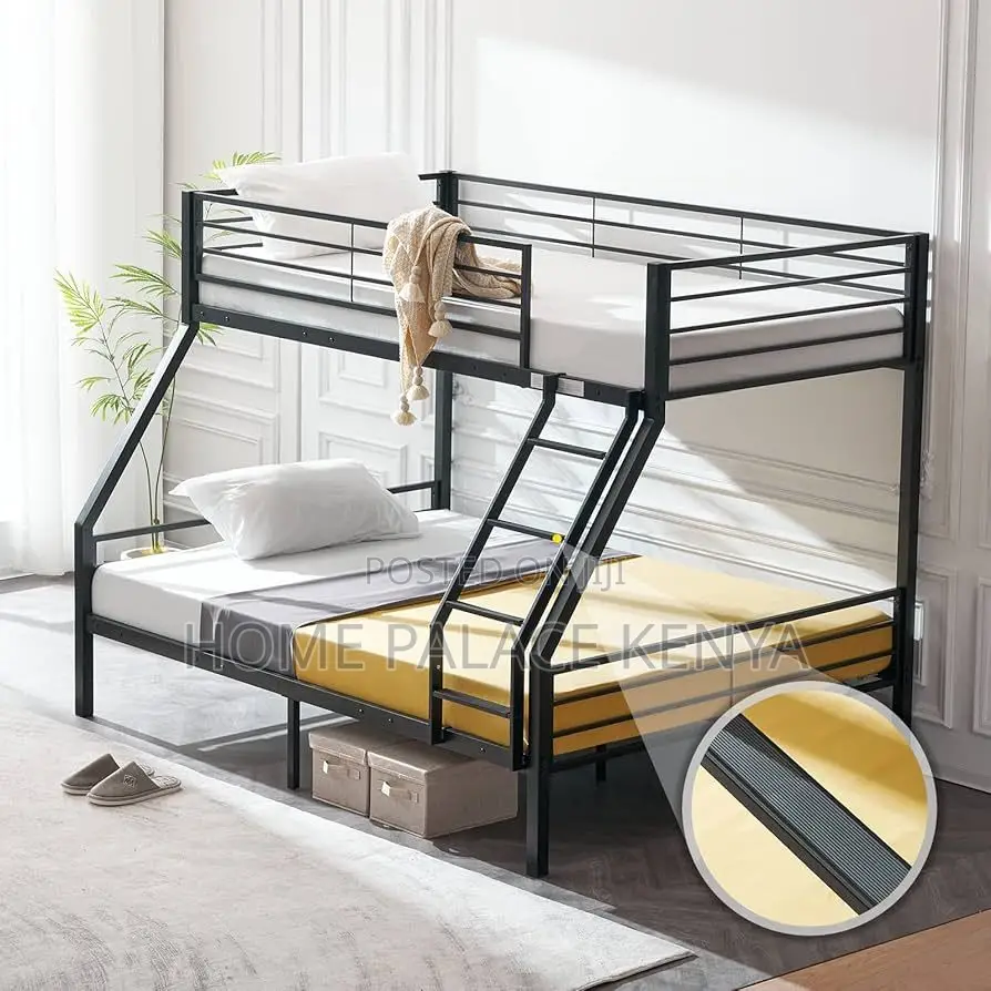Bunk Bed; Two Tier Metal Bunk Bed for Kids With Space Saving Bedroom