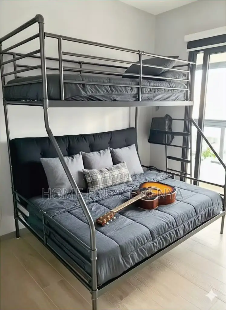 Bunk Bed; Two Tier Metal Bunk Bed for Kids With Space Saving Bedroom