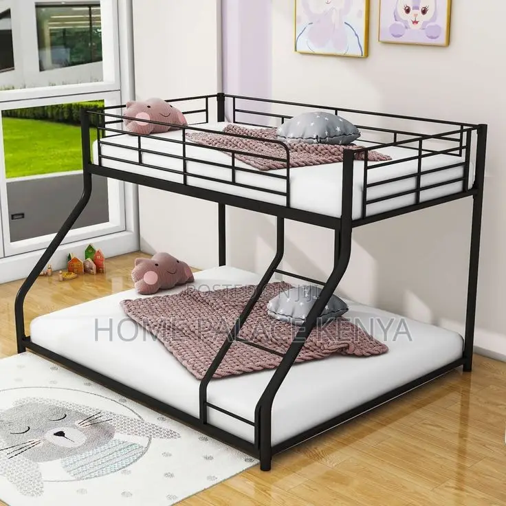 Bunk Bed; Two Tier Metal Bunk Bed for Kids With Space Saving Bedroom