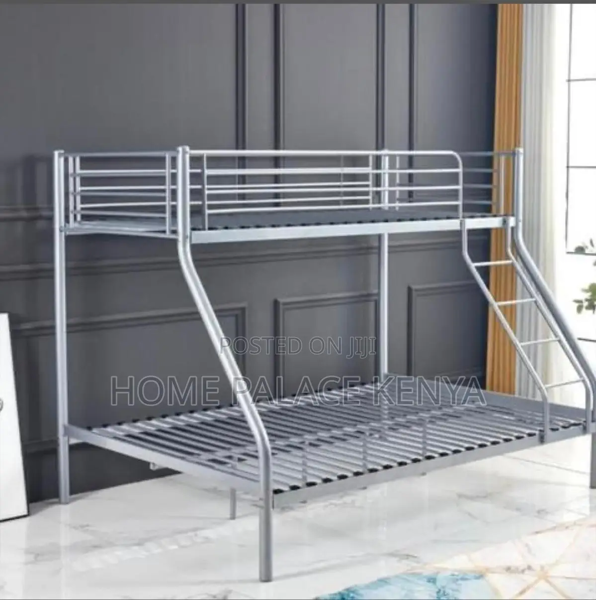 Bunk Bed; Two Tier Metal Bunk Bed for Kids With Space Saving Bedroom