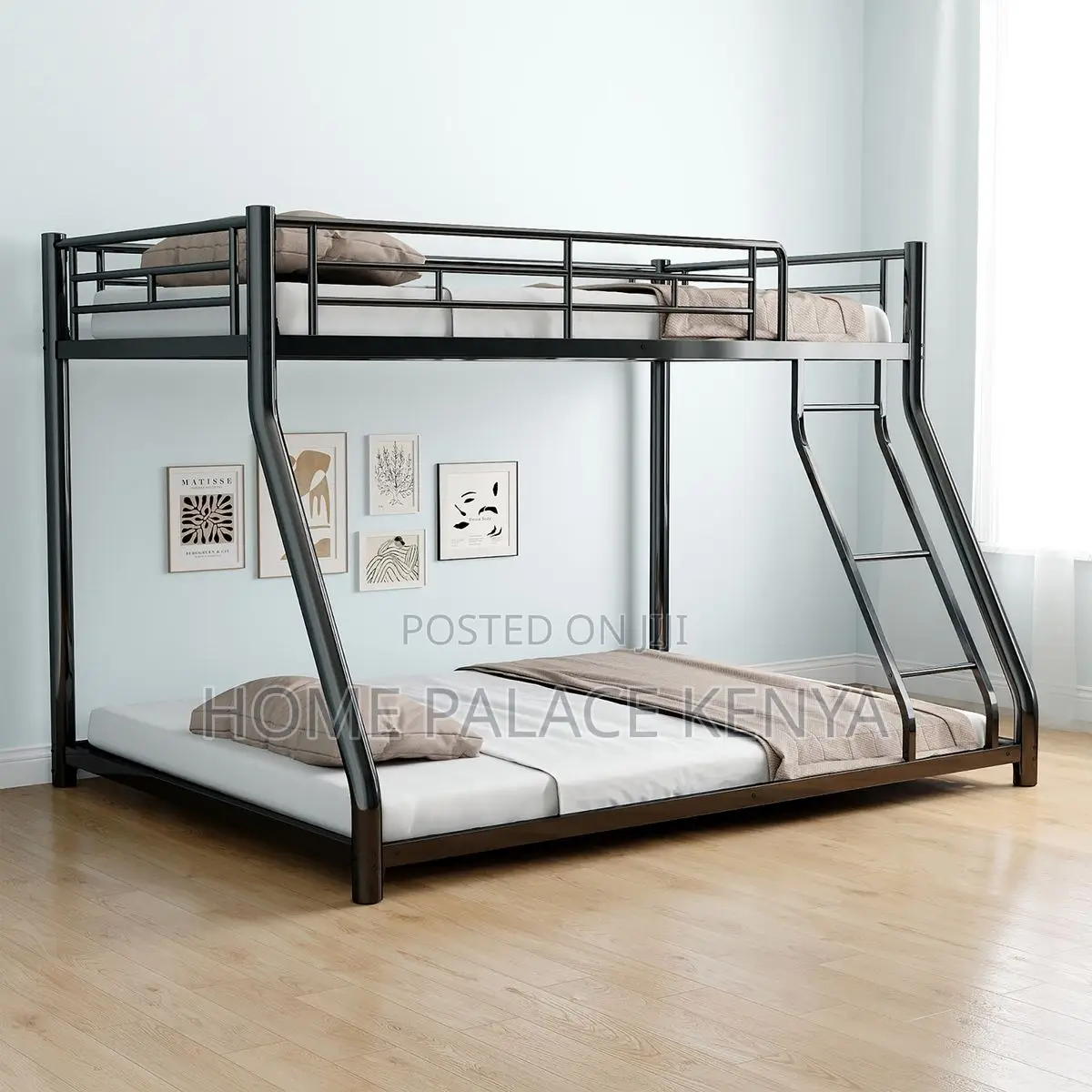Bunk Bed; Two Tier Metal Bunk Bed for Kids With Space Saving Bedroom