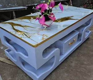 New Modern Coffee Table - Marble Stone Top Design Finish