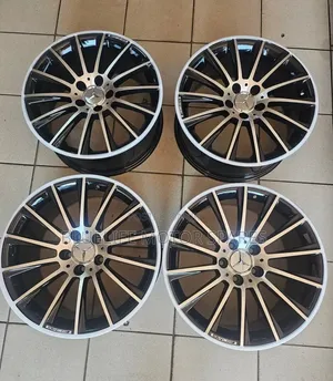 Size 20 Rims for Mercedes Benz ( Black-Silver - Multispoke Wheels)