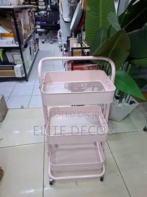 3-Tier Metal Rolling Kitchen Storage Trolley With Wheels