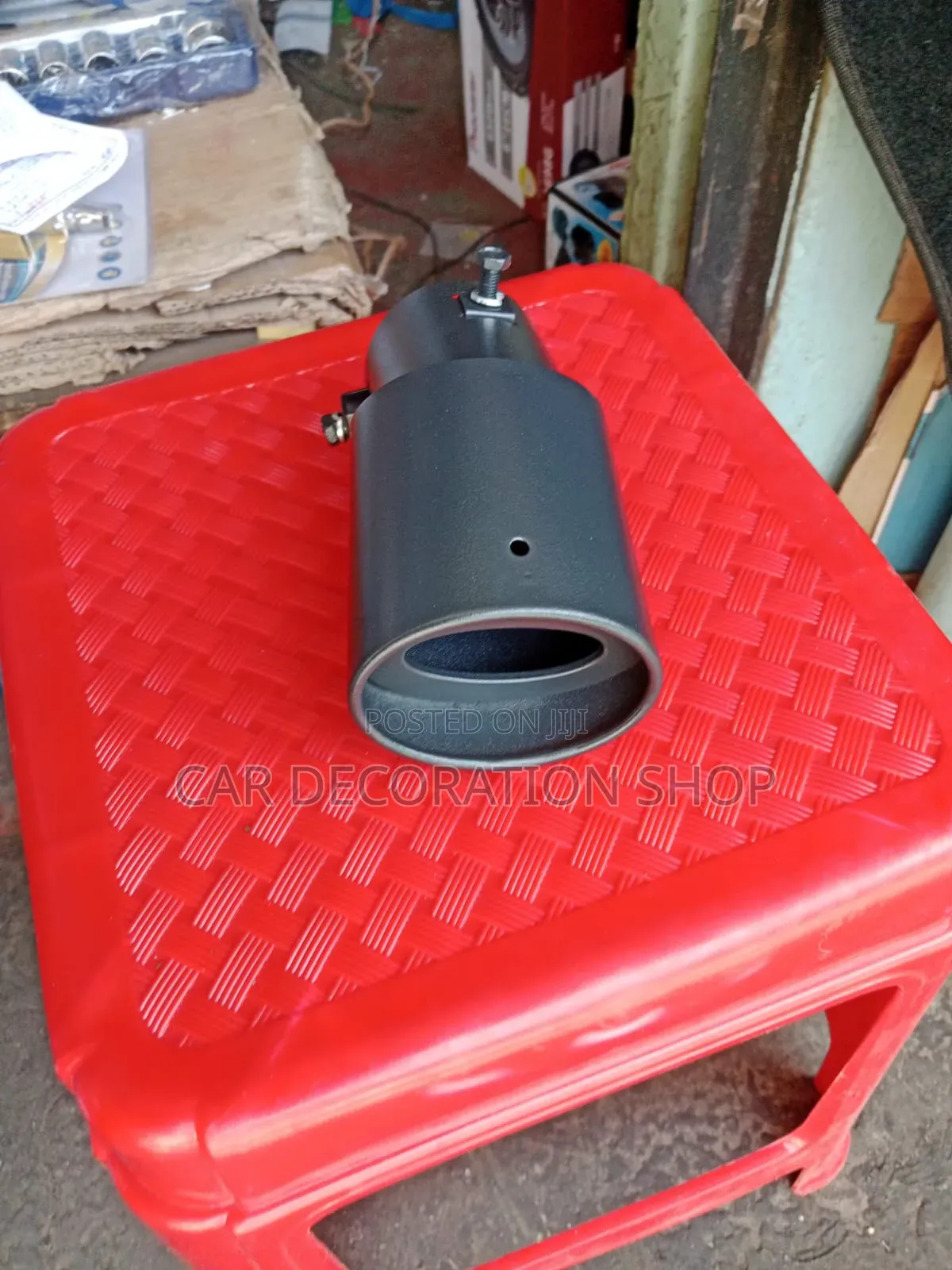 Universal Car Exhaust Tail Muffler Tip With a Matte Black Finish