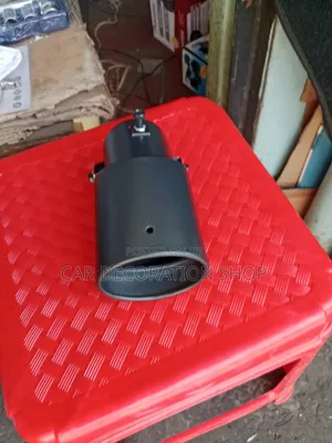 Black Exhaust Tip Top Screw to Clamp on Car Tailpipe