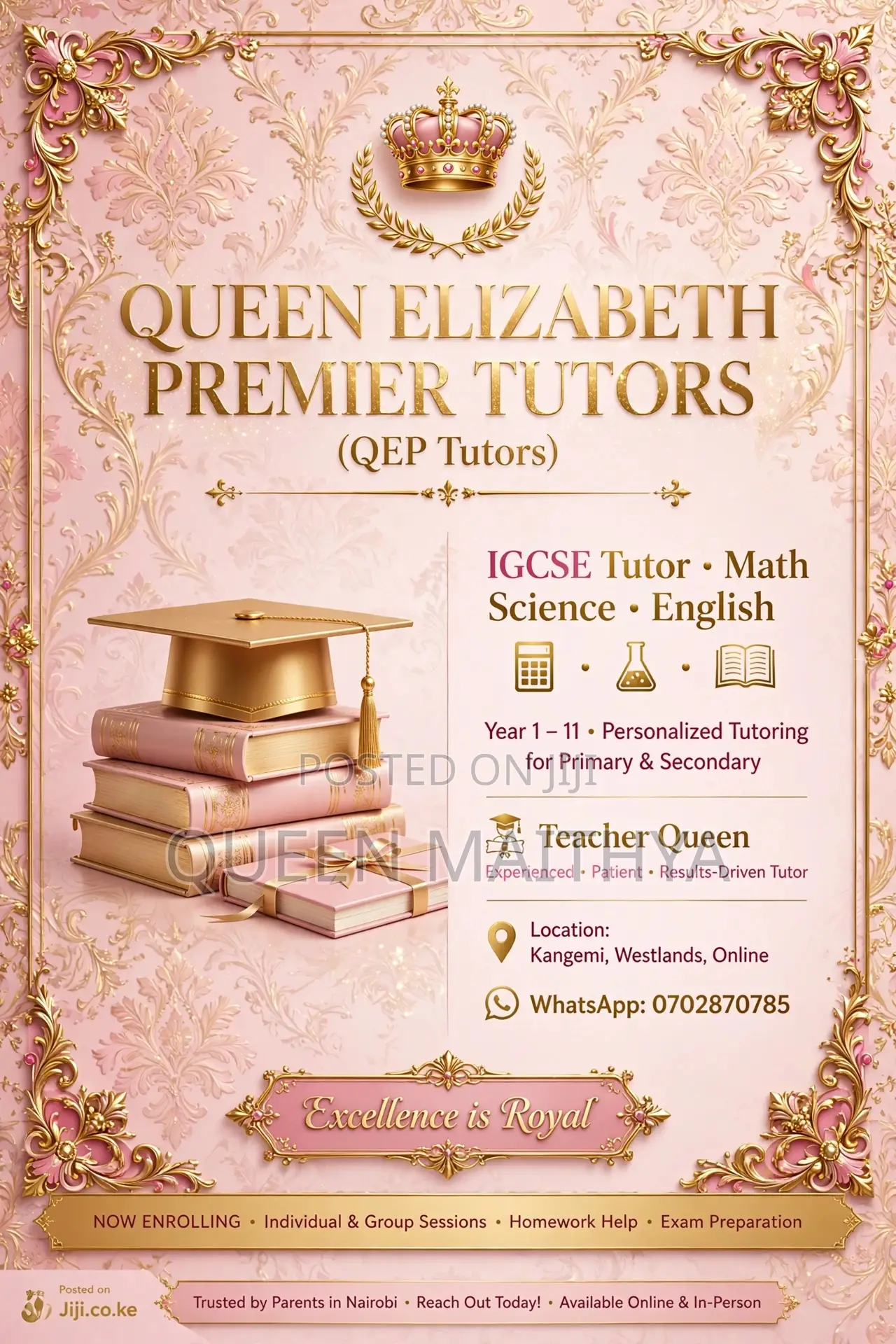 IGCSE Tutor -Math Science English -Westlands Kangemi - Year 1- 11