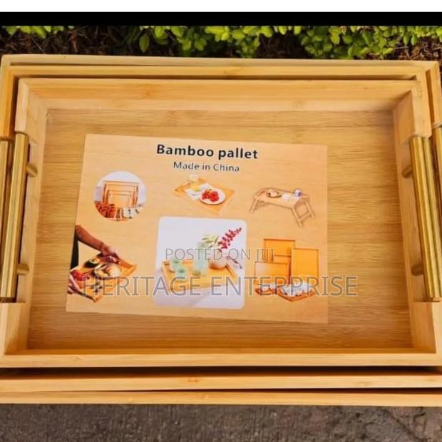 Bamboo Serving Tray With Handles