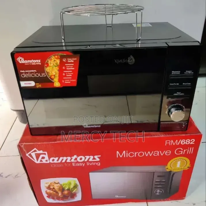 *Ramtons 20Litres Digital Microwave RM 682 With Grill (Black Glass)