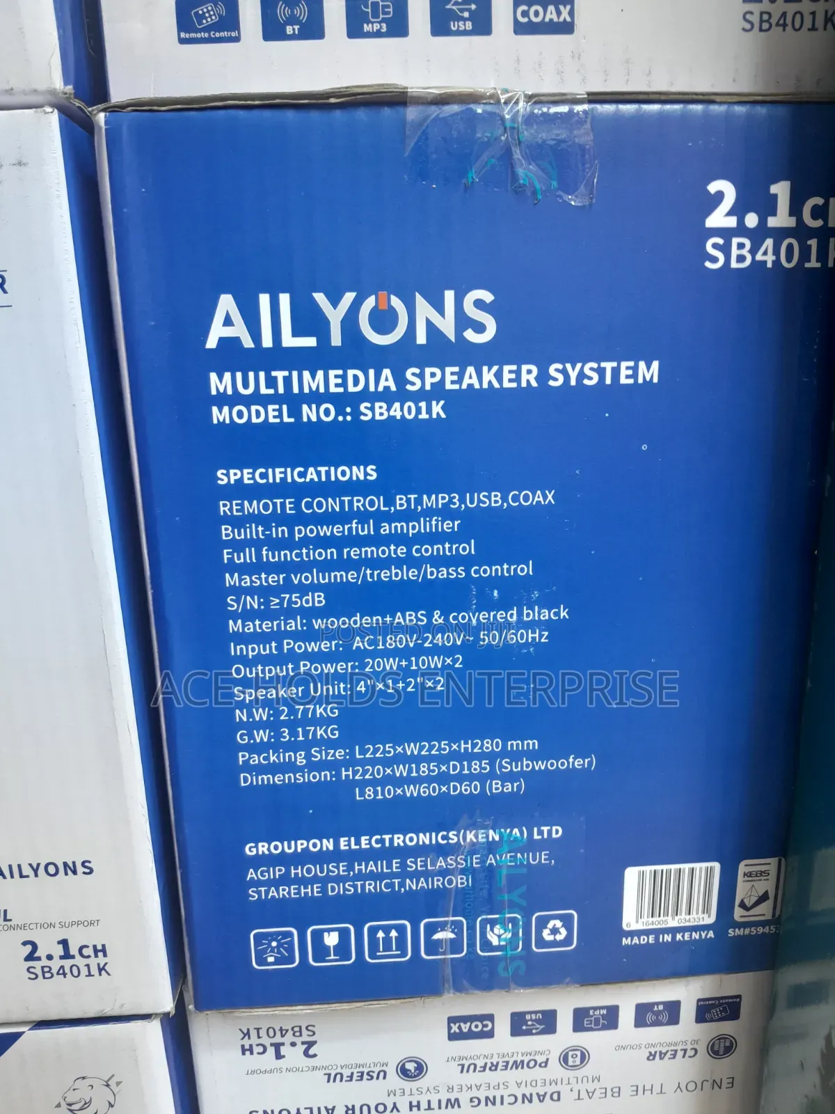 40Watts - SB401K Ailyons 2.1ch Soundbar Speaker System