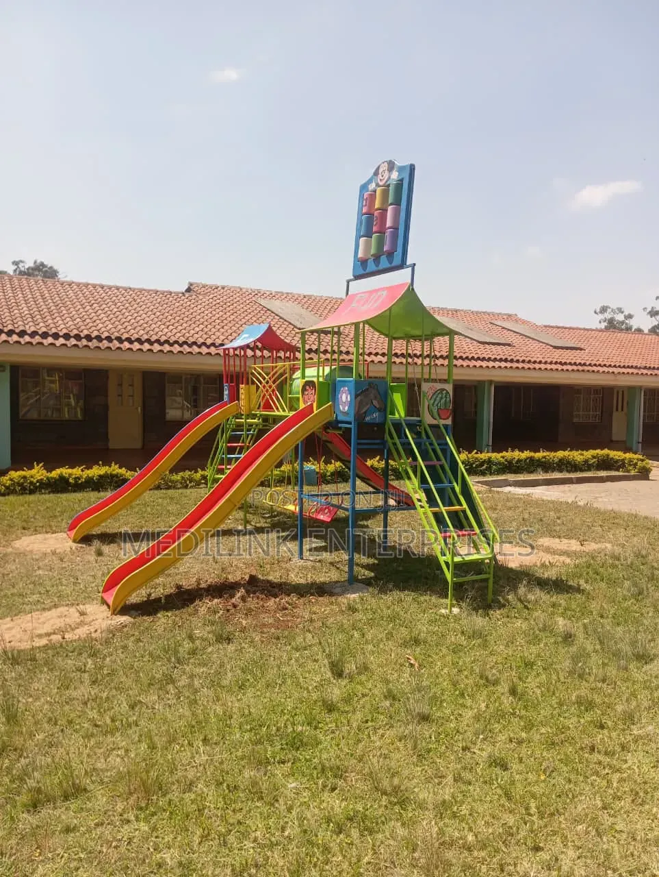 Modern School Kid Slides and Swings Customized