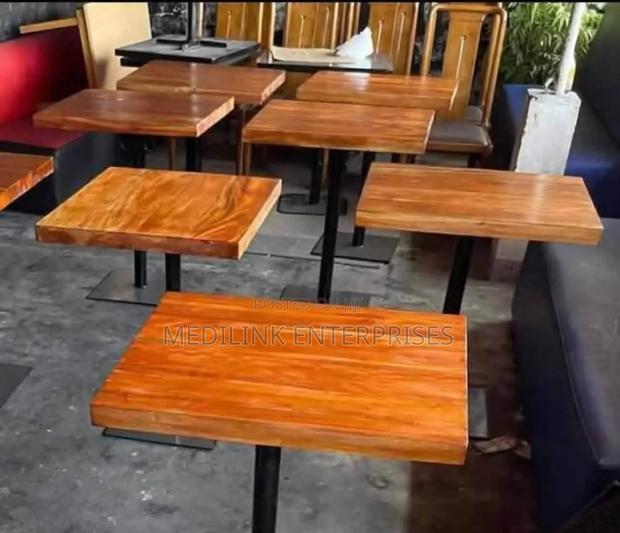 Wooden Metallic Restaurants Square Tables - thumbnail 2