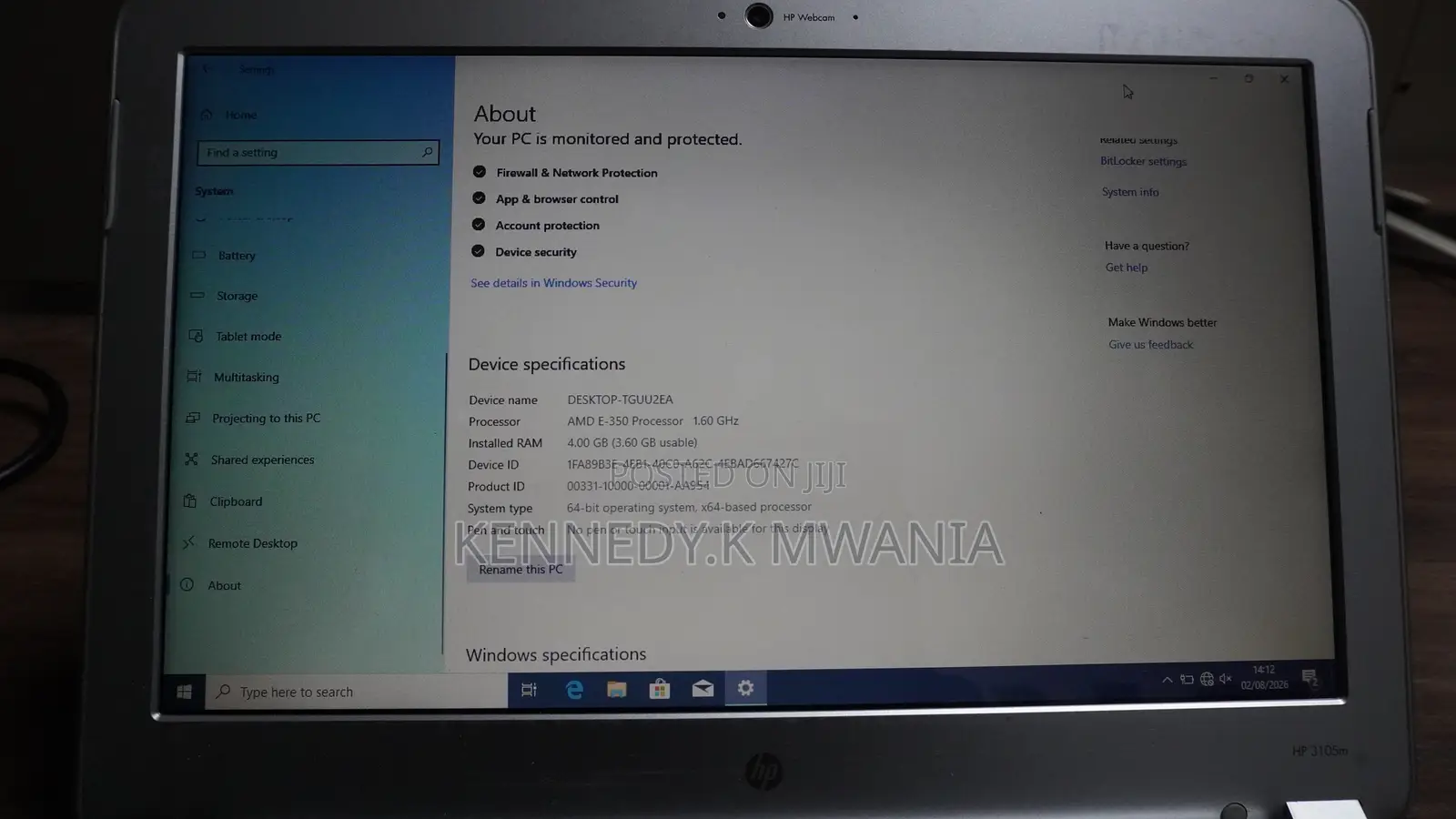 Laptop HP Mini 5103 4GB AMD HDD 256GB