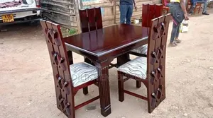 Hardwood Solid Walnut Kent 4-Seater Home Dinning Table Set