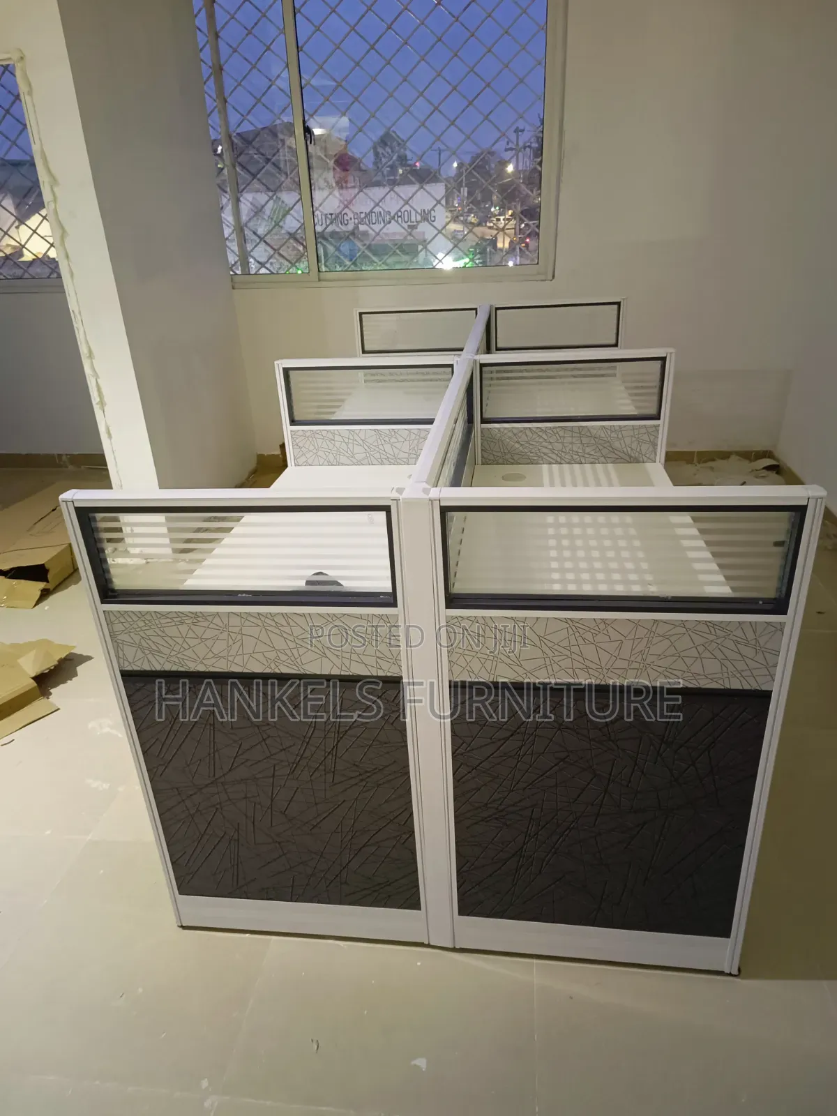 4-Way Imported Workstation – Modern Shared Office Desk