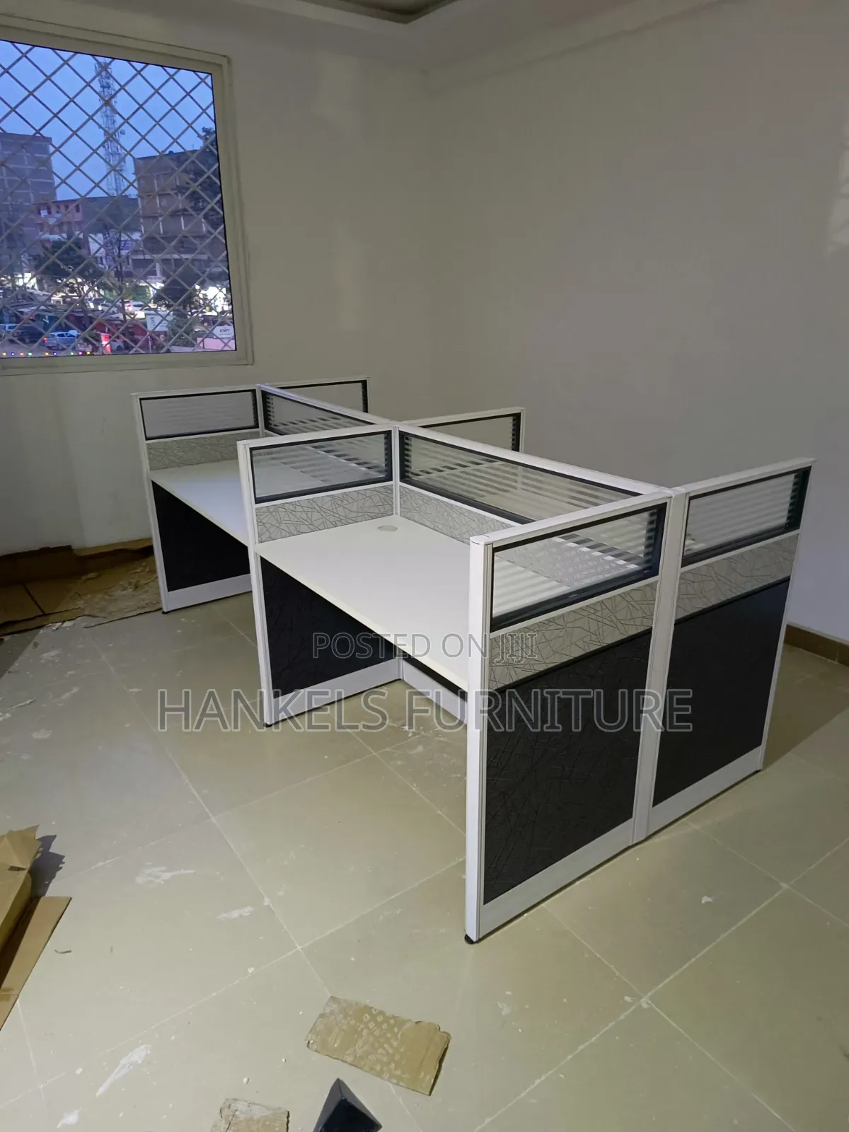 4-Way Imported Workstation – Modern Shared Office Desk