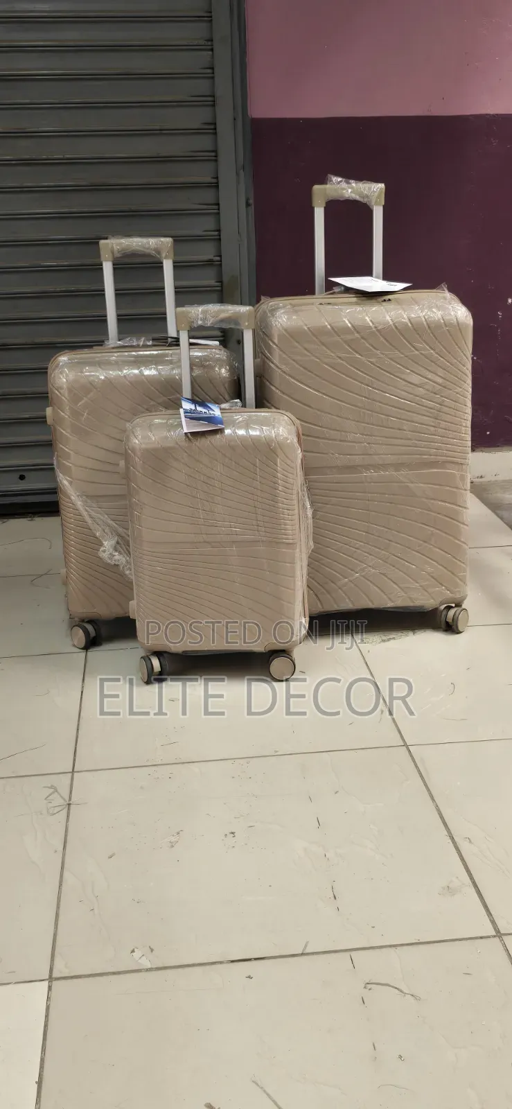 3-Piece Unbreakable Rubber Suitcase Set – 360° Spinner Wheels