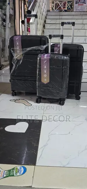 3-Piece Unbreakable Rubber Suitcase Set – 360° Spinner Wheels