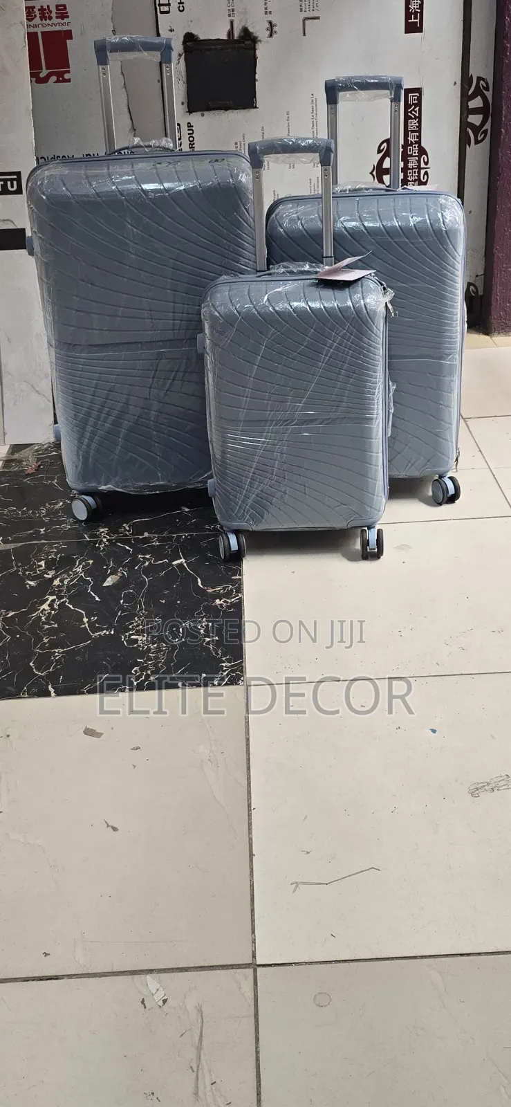 3-Piece Unbreakable Rubber Suitcase Set – 360° Spinner Wheels