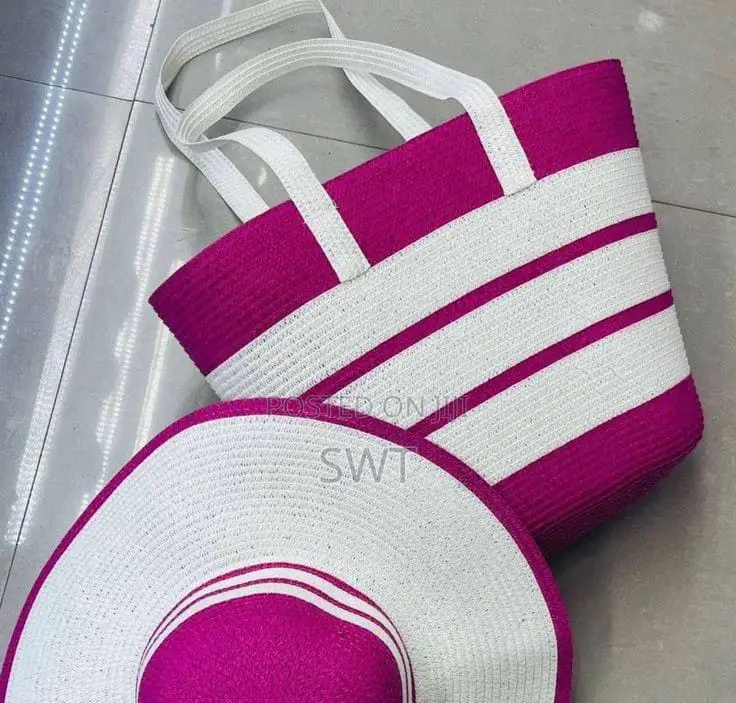 Beach Bag + Matching Wide Brim Hat SET - 2-in-1 Brand New @2500