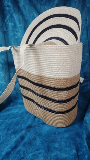 Beach Bag + Matching Wide Brim Hat SET - 2-in-1 Brand New @2500