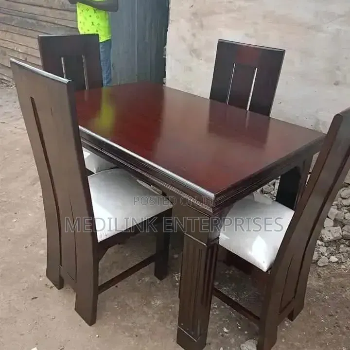 Dark Walnut 411 Dinning Table Set of 4 Chairs