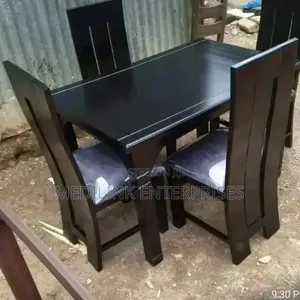 Dark Walnut 411 Dinning Table Set of 4 Chairs