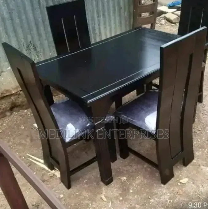 Dark Walnut 411 Dinning Table Set of 4 Chairs
