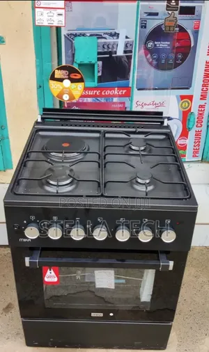 Black 3Gas + 1Electric MIKA Standing Cooker 60X60 3+1