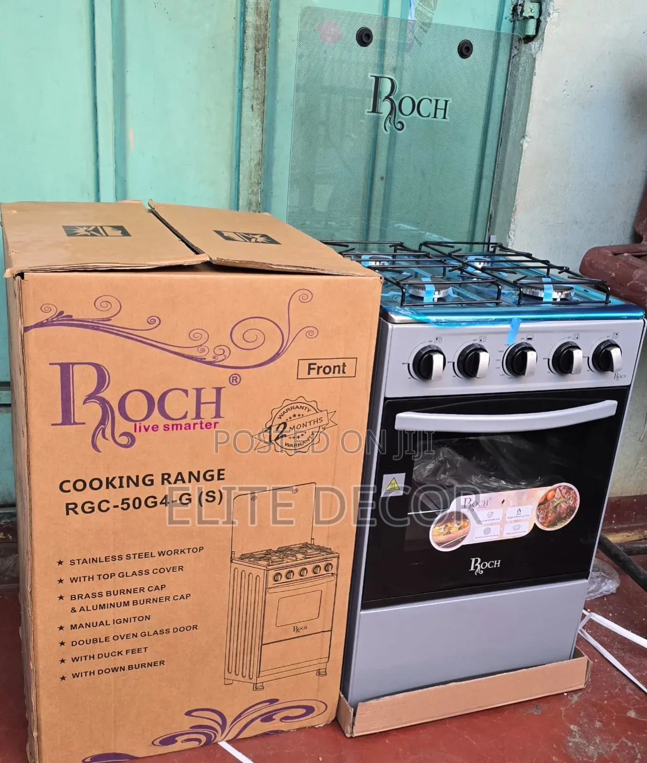 Roch 50×55cm Full Gas Standing Cooker – 4 Burner With Gas Oven