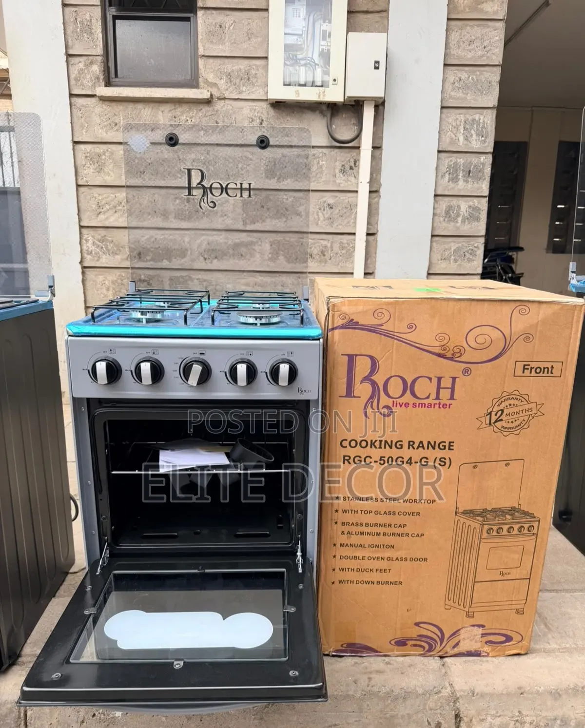 Roch 50×55cm Full Gas Standing Cooker – 4 Burner With Gas Oven