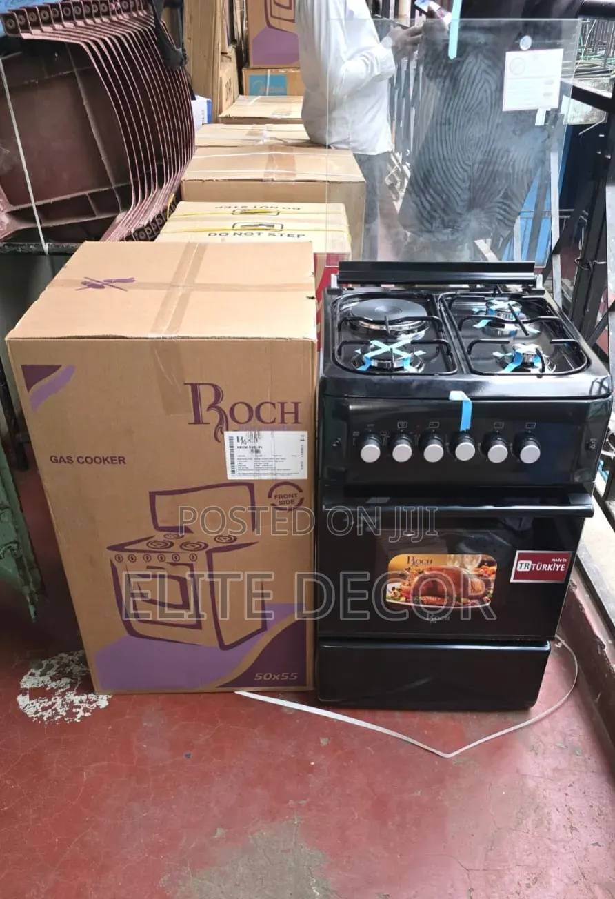 Roch 3+1 Gas & Electric Standing Cooker 50x55cm – Black