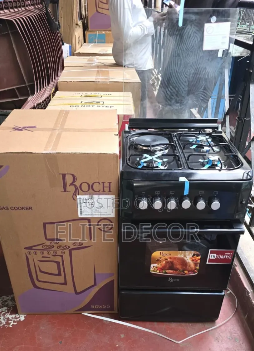 Roch 3+1 Gas & Electric Standing Cooker 50x55cm – Black