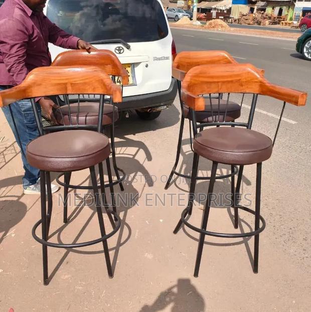 Upholstered Carmel Back Counter Stools - thumbnail 2