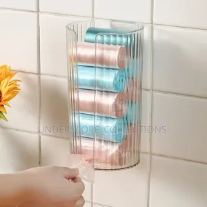 Wall-Mounted Bathroom Tissue Box Transparent Kitchen Paper Storage