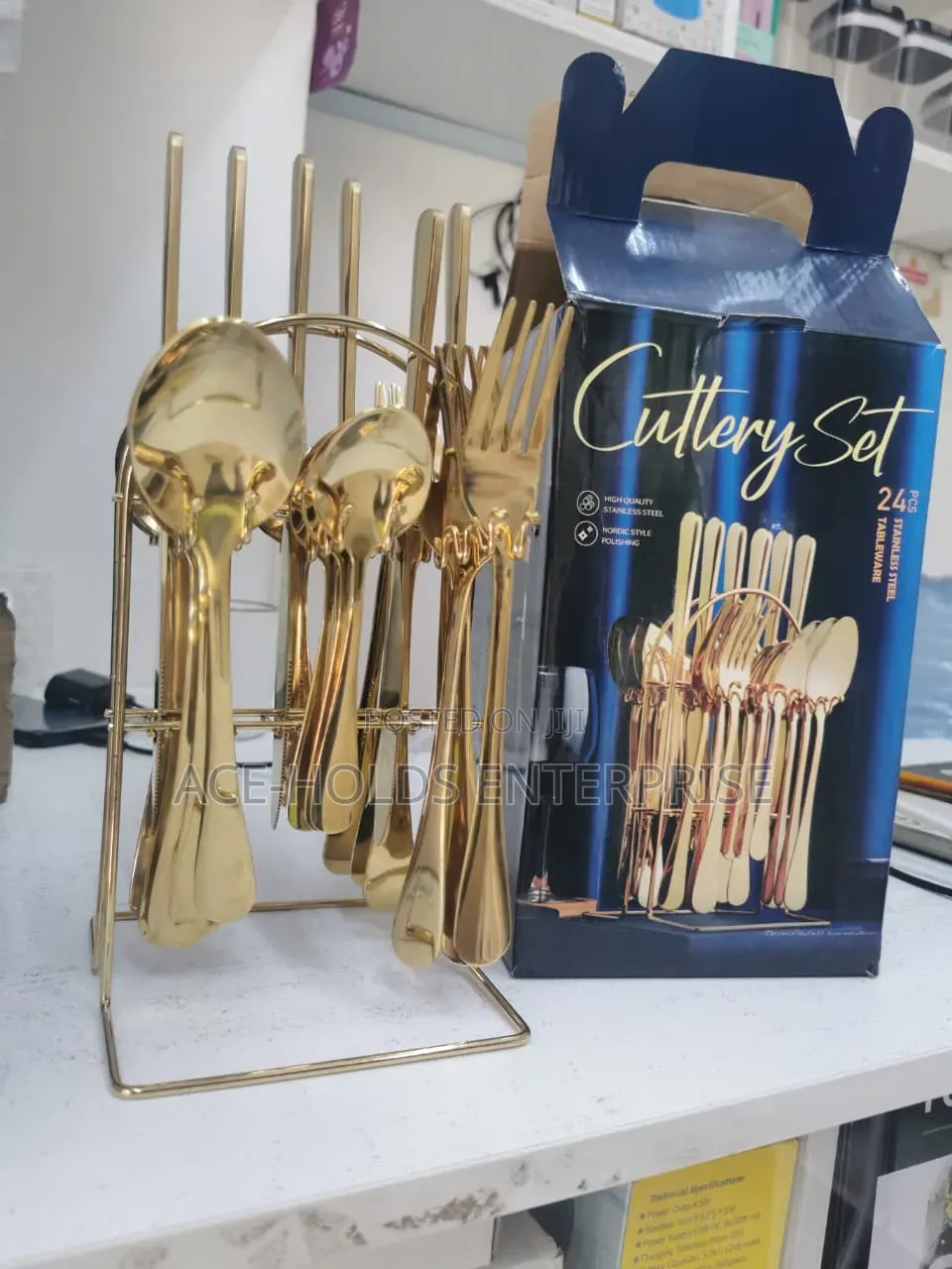 24 Pieces Gold/ Silver Coat Cutlery Set- Stainless Steel