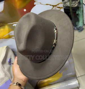 Dark Brown Unisex Wide Brim Fedora Hats With Black Ribbon