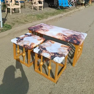 Modern Marble Table With Metallic Gold Frame