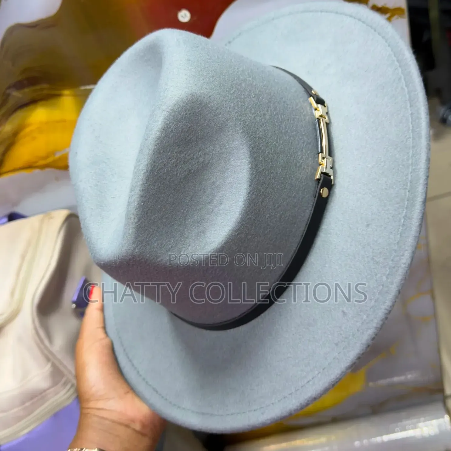 Gray Unisex Wide Brim Fedora Hats