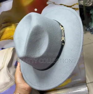 Gray Unisex Wide Brim Fedora Hats