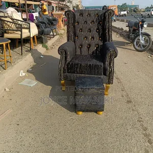 Pedicure Black Chair With a Matching Stool...