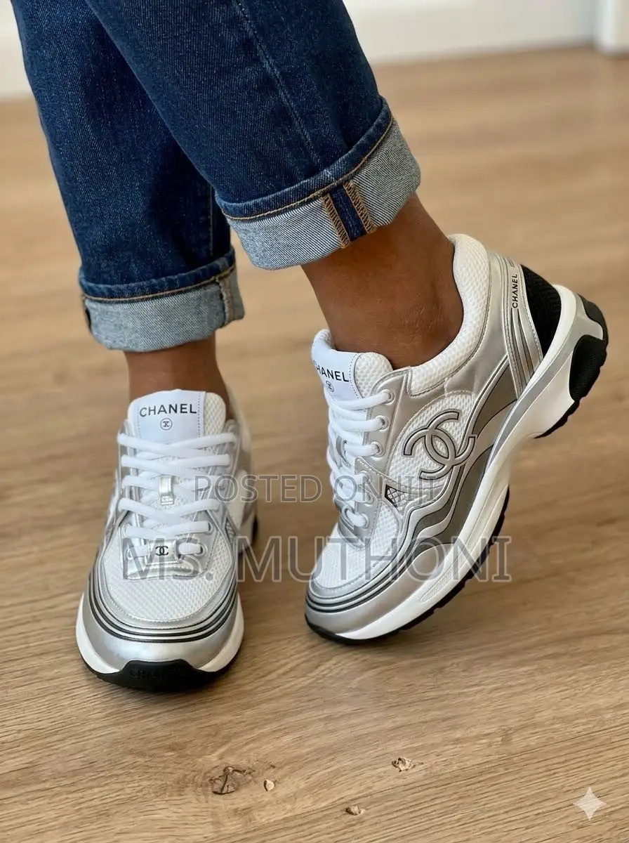 Chanel CC Logo Metallic Trainers Size 40-45