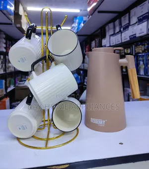 7pieces BREAKFAST SET 1L Redberry Flask 6pcs Japanese Mugs