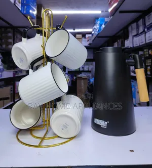 7pieces BREAKFAST SET 1L Redberry Flask 6pcs Japanese Mugs