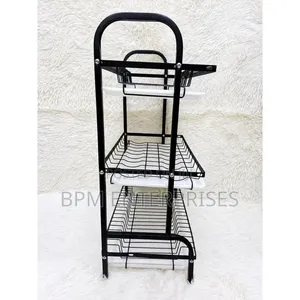 Heavy Duty 3-Tier Dish Rack – Kitchen Organizer & Drying Stand (Black