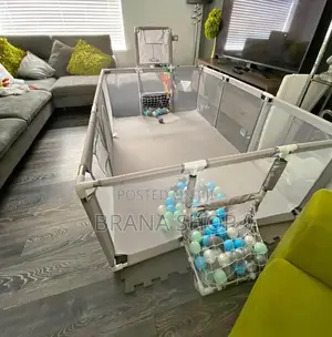 Multifunctional Baby Playpen a Basketball Hoop, Football (Soccer) Goal