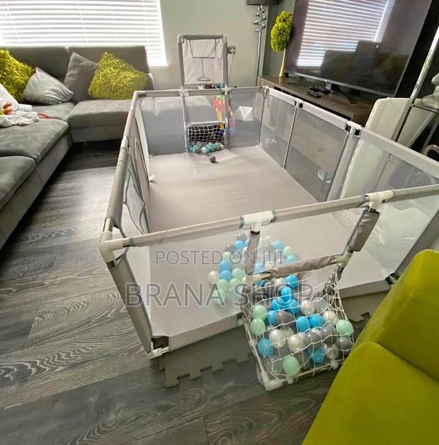 Multifunctional Baby Playpen a Basketball Hoop, Football (Soccer) Goal