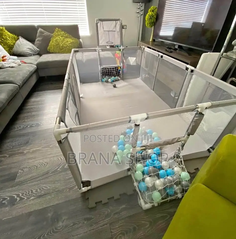 Multifunctional Baby Playpen a Basketball Hoop, Football (Soccer) Goal