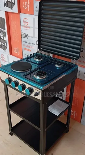 🔥Eurochef 3 Gas +1 Electric Standing Cooker With Shelves