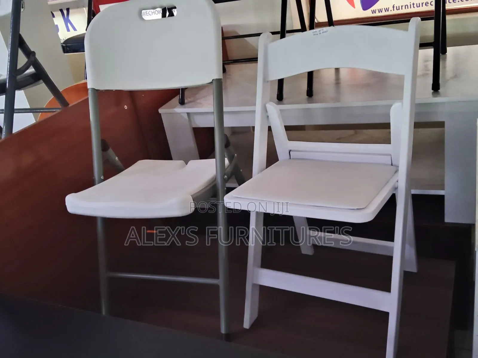 Black Leather Foldable Chairs